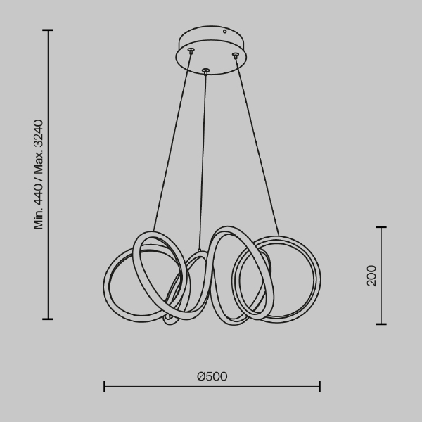 Подвесная люстра Maytoni Curve MOD241PL-L60BK