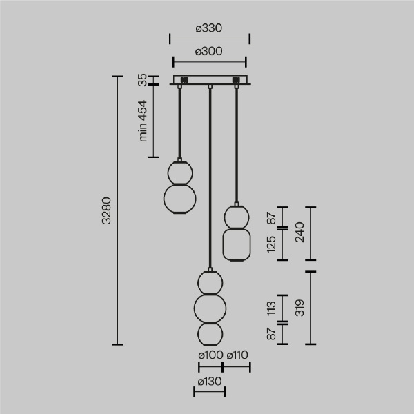 Светильник подвесной Maytoni Drop MOD273PL-L33G3K