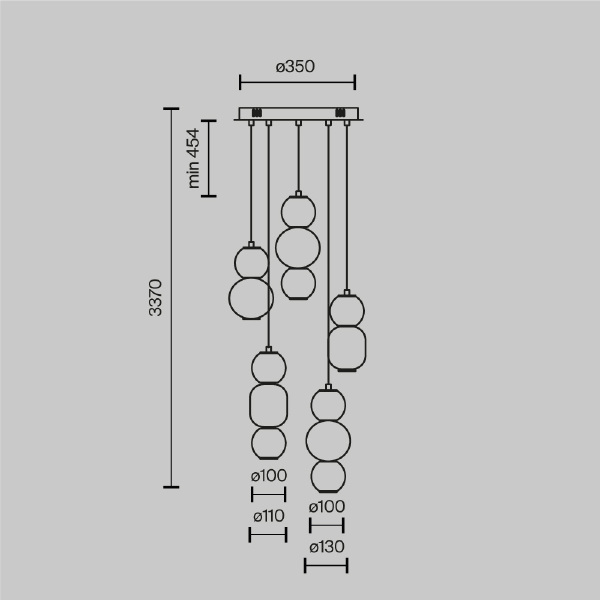 Светильник подвесной Maytoni Drop MOD273PL-L80G3K