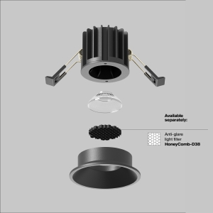 Встраиваемый светильник Maytoni Round DL058-7W3K-B