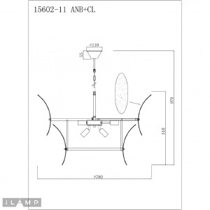 Подвесная люстра iLamp Gramercy 15602-11 ANB+CL