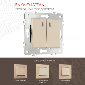Выключатель Arte Milano Am-203 203.33-2.shampan