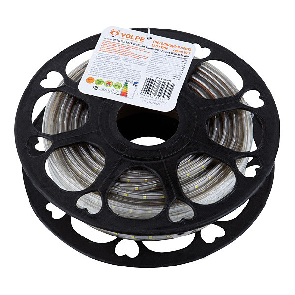 LED лента Volpe Uls-q325 ULS-Q325 2835-60LED/m-10mm-IP67-220V-6W/m-25M-DW бобина