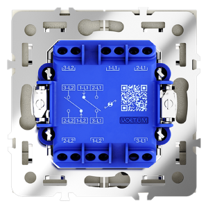 Проходной переключатель двухклавишный с подсветкой Voltum S70 VLS020405