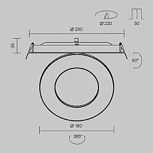 Встраиваемый светильник Maytoni Vector DL102-12W3K-W