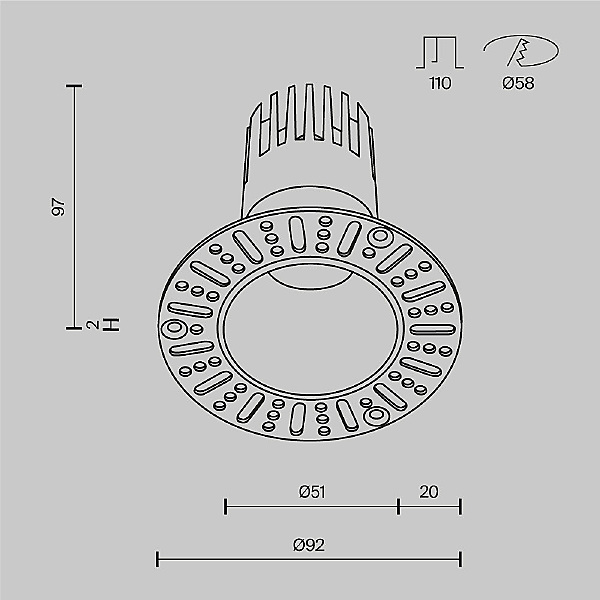 Встраиваемый светильник Maytoni Dip DL120-10W-2.7K-TRS-W