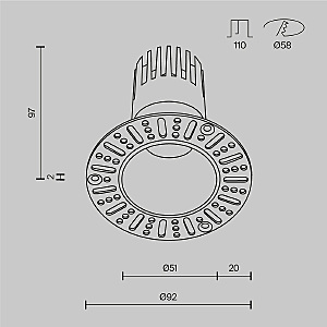 Встраиваемый светильник Maytoni Dip DL120-10W-2.7K-TRS-W