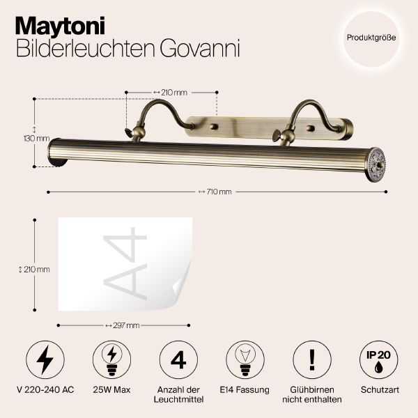 Подсветка для картин Maytoni Govanni PIC119-44-R